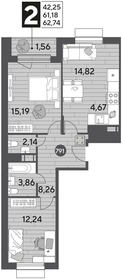 62,7 м², 2-комнатная квартира 9 141 218 ₽ - изображение 15