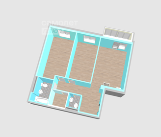 Квартира 72,7 м², 3-комнатная - изображение 2