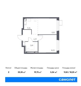 Квартира 33,4 м², 1-комнатная - изображение 1