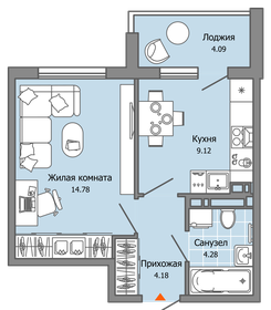 35,8 м², 1-комнатная квартира 3 099 000 ₽ - изображение 31