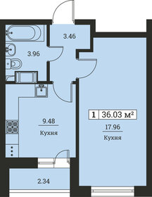 Квартира 36 м², 1-комнатная - изображение 1