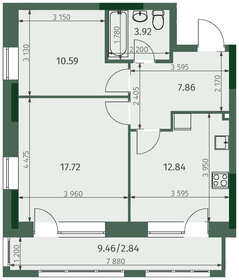 57,7 м², 2-комнатная квартира 11 647 320 ₽ - изображение 41
