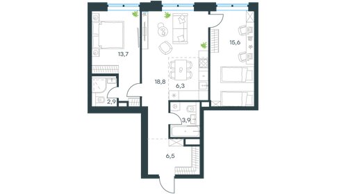 87 м², 3-комнатная квартира 37 150 000 ₽ - изображение 12