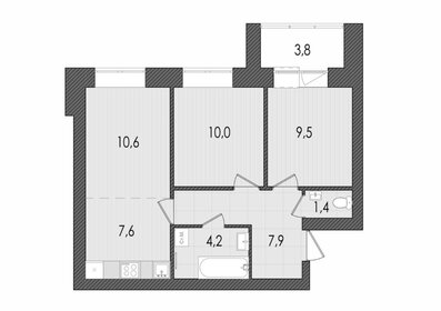 Квартира 55 м², 3-комнатная - изображение 2