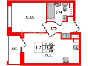 Квартира 33,4 м², 1-комнатная - изображение 1