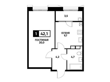 Квартира 42,1 м², 1-комнатная - изображение 1