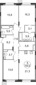 117,9 м², 3-комнатная квартира 29 202 450 ₽ - изображение 32