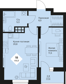 44,7 м², 1-комнатная квартира 6 563 550 ₽ - изображение 9