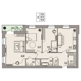 71,3 м², 3-комнатная квартира 10 550 000 ₽ - изображение 109