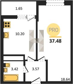 Квартира 37,5 м², 1-комнатная - изображение 1