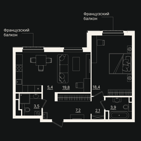 58,2 м², 2-комнатная квартира 13 990 836 ₽ - изображение 9