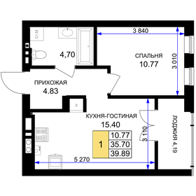 41,4 м², 1-комнатная квартира 5 150 000 ₽ - изображение 37