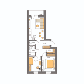 64,3 м², 2-комнатная квартира 6 250 000 ₽ - изображение 30