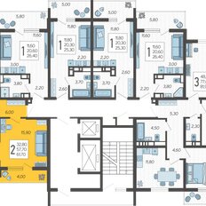 Квартира 61,7 м², 2-комнатная - изображение 2