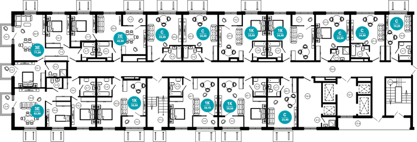 Квартира 39,1 м², 1-комнатные - изображение 2