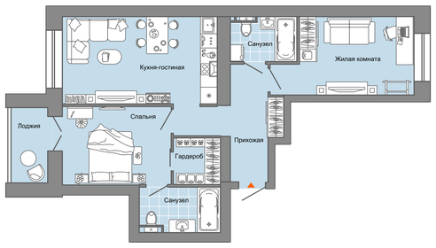 57 м², 3-комнатная квартира 7 430 280 ₽ - изображение 18