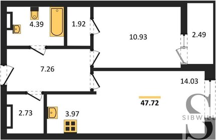 46,9 м², 2-комнатная квартира 6 250 000 ₽ - изображение 51