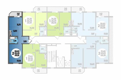 57,7 м², 2-комнатная квартира 4 845 000 ₽ - изображение 72