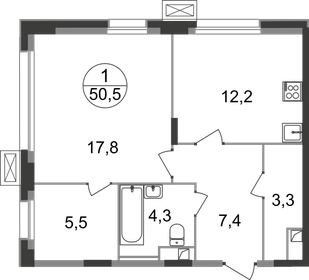 50,1 м², 1-комнатная квартира 13 172 266 ₽ - изображение 6