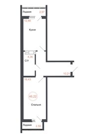 Квартира 46,2 м², 1-комнатная - изображение 1