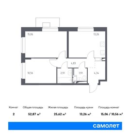 57,7 м², 3-комнатная квартира 11 199 000 ₽ - изображение 60