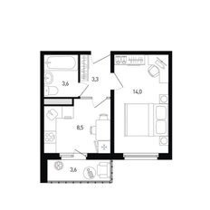 Квартира 30 м², 1-комнатная - изображение 3