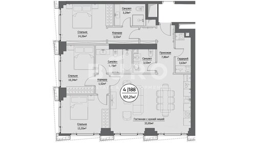 Квартира 101,2 м², 4-комнатная - изображение 1