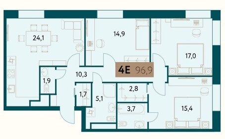 Квартира 103,8 м², 4-комнатная - изображение 1