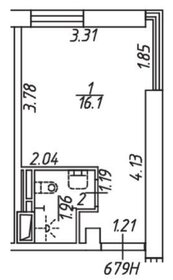 Квартира 18,1 м², студия - изображение 1