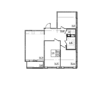 Квартира 76 м², 3-комнатная - изображение 1