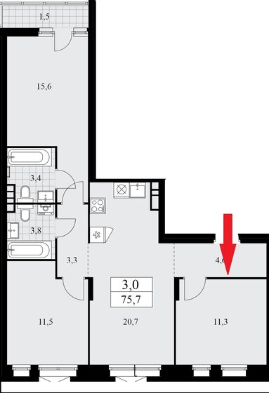 75,7 м², 4-комнатная квартира 18 100 000 ₽ - изображение 1