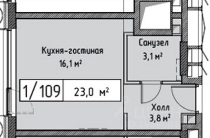 Квартира 23 м², студия - изображение 1