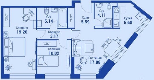69,4 м², 3-комнатная квартира 30 674 800 ₽ - изображение 36