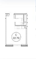 Квартира 22,8 м², 1-комнатные - изображение 1