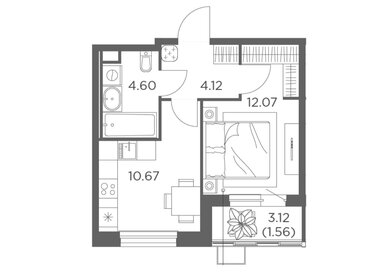 Квартира 33 м², 1-комнатная - изображение 1