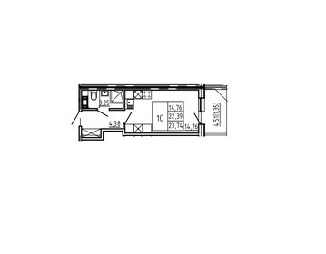 Квартира 23,7 м², студия - изображение 1