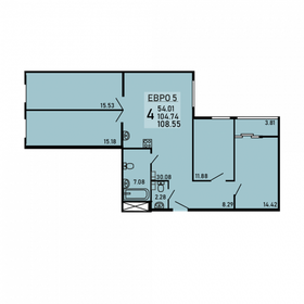 Квартира 108,6 м², 4-комнатная - изображение 1