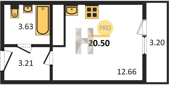 Квартира 20,5 м², студия - изображение 1