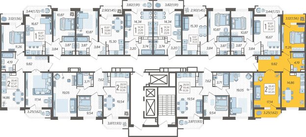 61,4 м², 2-комнатная квартира 7 679 889 ₽ - изображение 22