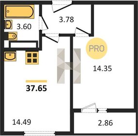 Квартира 37,7 м², 1-комнатная - изображение 1