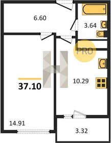 Квартира 37,1 м², 1-комнатная - изображение 1