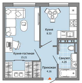 31 м², квартира-студия 3 359 565 ₽ - изображение 22