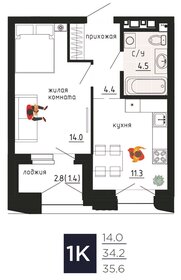 38,3 м², квартира-студия 9 734 060 ₽ - изображение 33