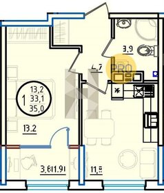 Квартира 35 м², 1-комнатная - изображение 1