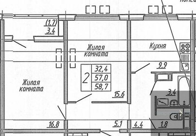 Квартира 59,1 м², 2-комнатная - изображение 1