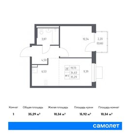 Квартира 35,3 м², 1-комнатная - изображение 1