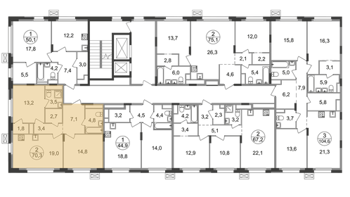 Квартира 70,3 м², 2-комнатная - изображение 2