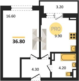 Квартира 36,8 м², 1-комнатная - изображение 1