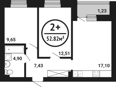 52,6 м², 2-комнатная квартира 7 105 050 ₽ - изображение 1