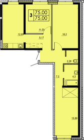 74,8 м², 3-комнатная квартира 6 729 300 ₽ - изображение 20